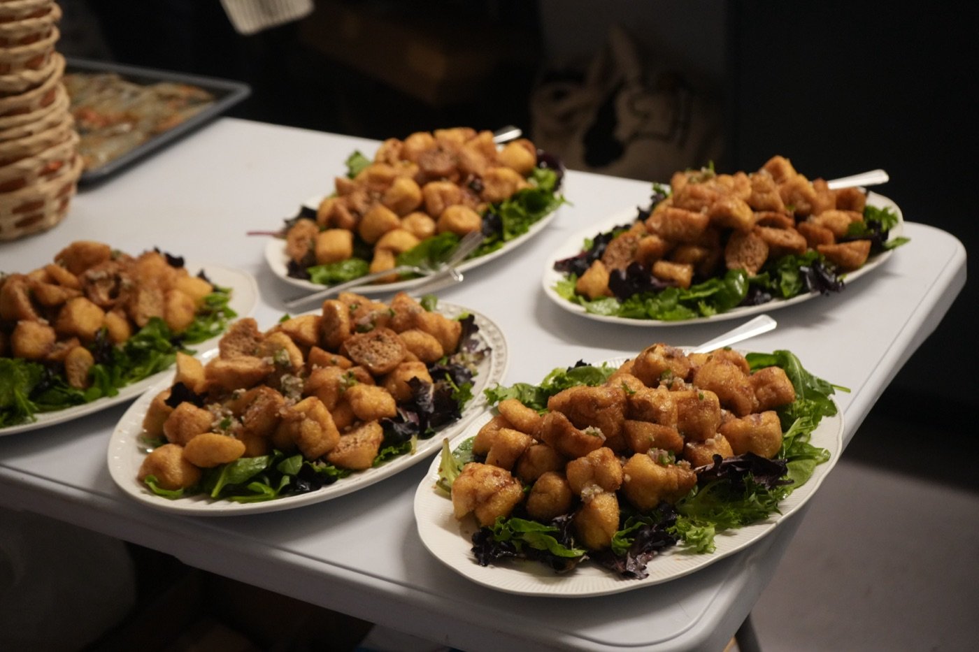Tahu Gejrot Salad, crispy tofu puffs with chilli vinaigrette